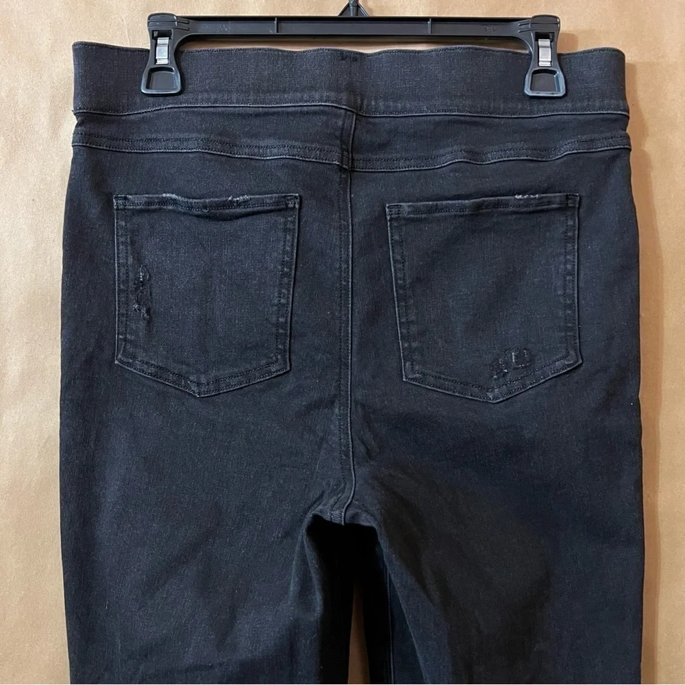 Spanx | Vintage Distressed Ankle Skinny Jeans High Rise Jeggings Black Size M